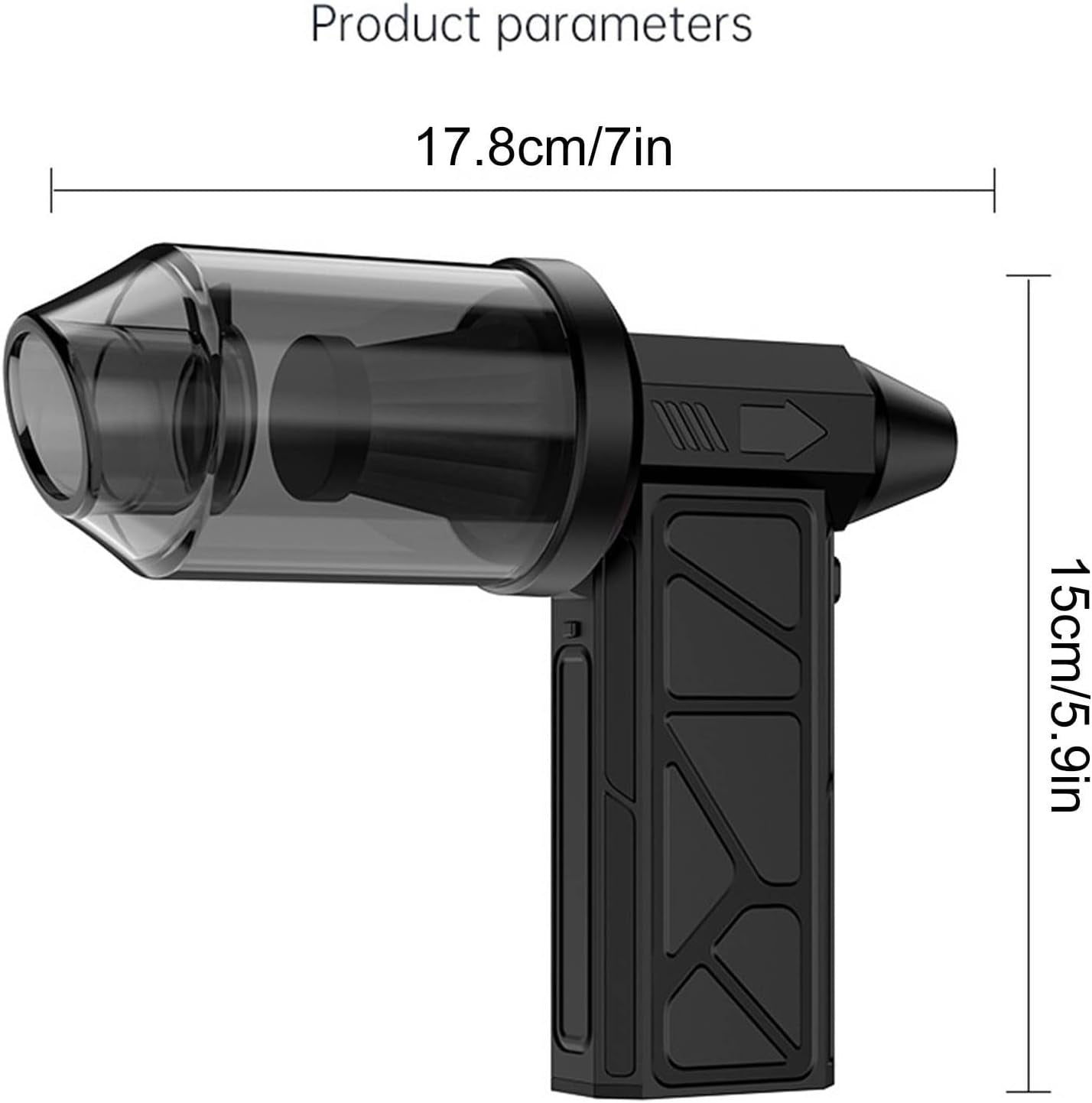 Compressed Air Duster, 130000RPM Handheld Car Vacuum-Air Blower& Pump, 4 Gear Adjustable Electric Air Duste LED Light