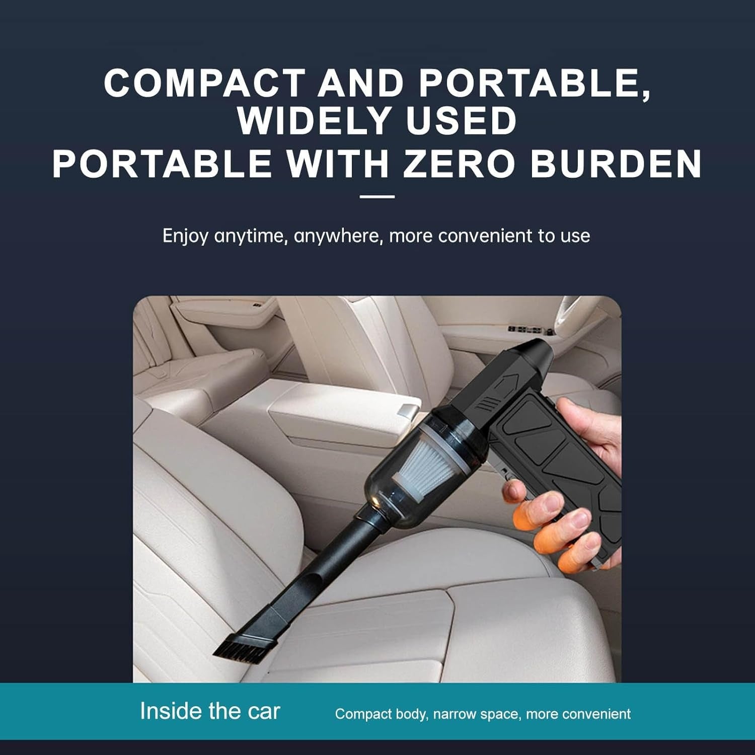 Compressed Air Duster, 130000RPM Handheld Car Vacuum-Air Blower& Pump, 4 Gear Adjustable Electric Air Duste LED Light