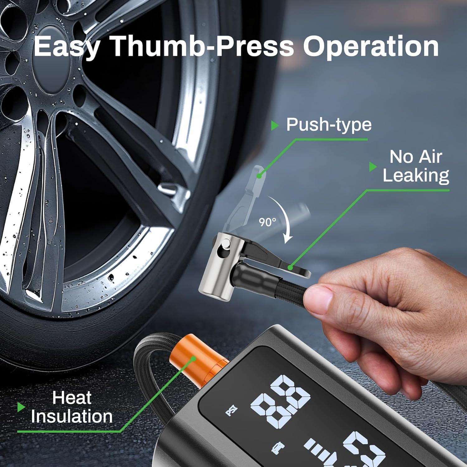 Portable Car Air Pump, Car Tire Automatic Air Pump Suitable For Cars, Motorcycles, Bicycles, Balls